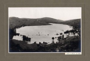 Lago Sablici in piena ripreso dal ponte della ferrovia, 1927